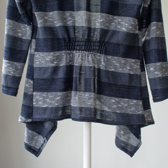 Navy striped open-in-the-front sweater Size Small - Picture 8 of 9